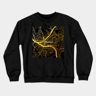 Pittsburgh Map Black and Yellow Crewneck Sweatshirt